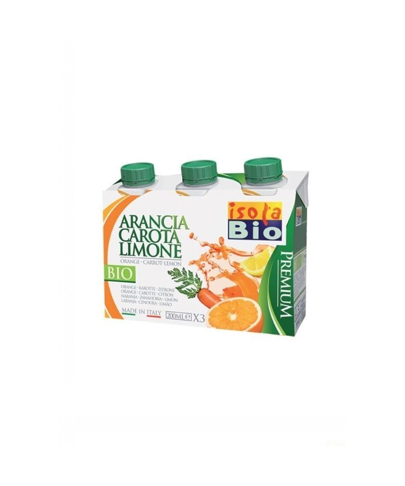 Zumo naranja zanahoria limon ISOLA BIO 3X200 ml