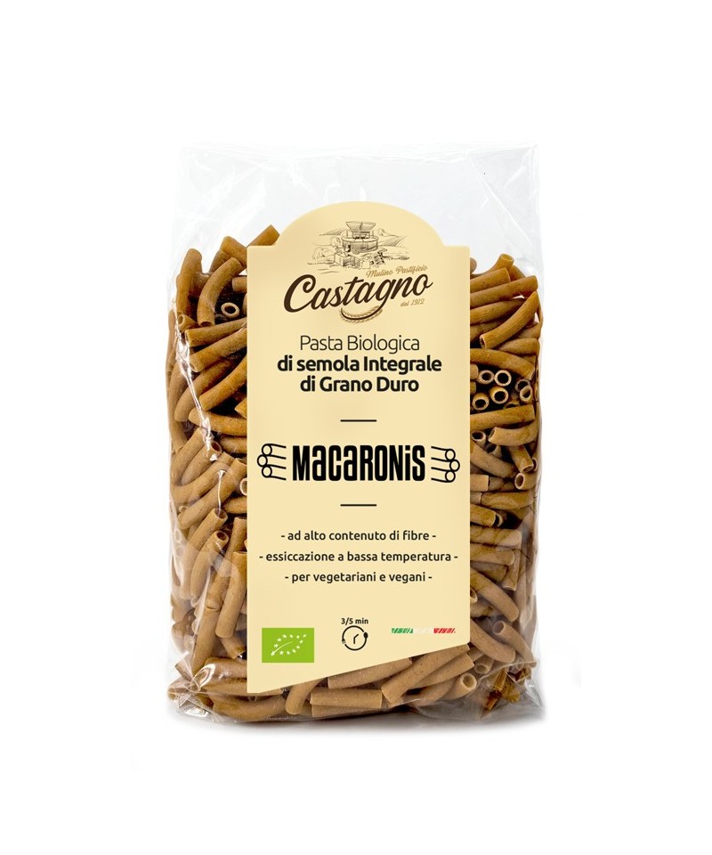 Macarrones trigo integral CASTAGNO 500 gr ECO