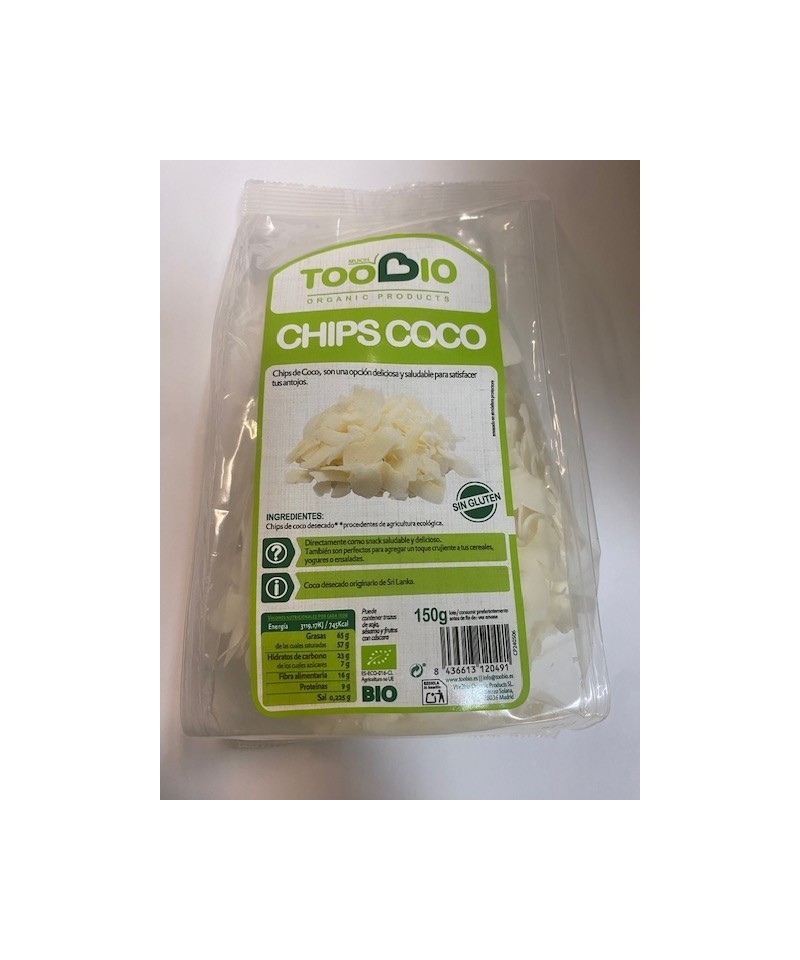 Chips coco sin gluten TOO BIO 150 gr