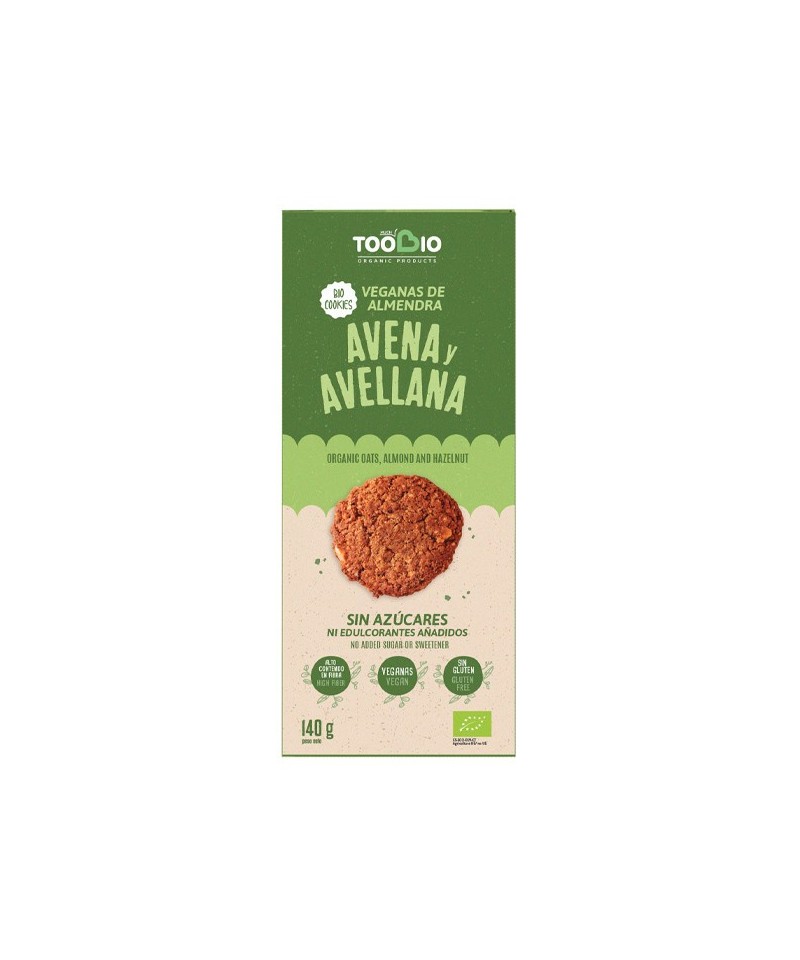 Cookies almendra avena avellana s/gluten s/azucar TOO BIO 140 gr BIO