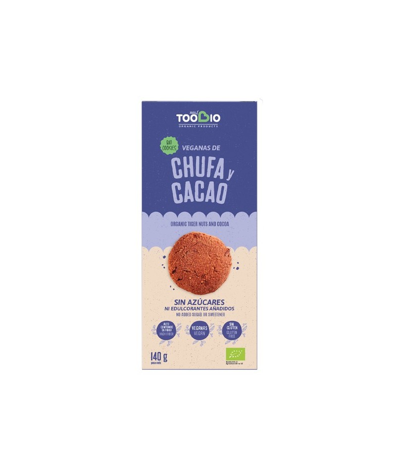 Cookies chufa cacao s/gluten s/azucar TOO BIO 140 gr BIO