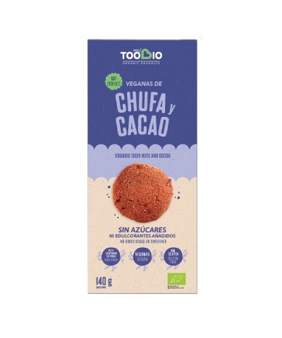 Cookies chufa cacao s/gluten s/azucar TOO BIO 140 gr BIO