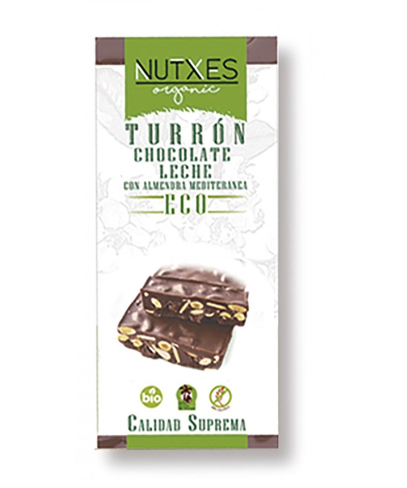 Turron chocolate leche almendras NUTXES 200 gr ECO